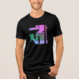 Pink Green Lavender Geometric Tribal Art, Small Tri-Blend Shirt