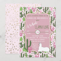Pink | Green Llama Love Cactus Girl Baby Shower