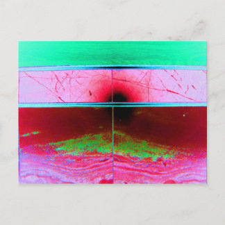 Pink Green Marble and Wood Postcard