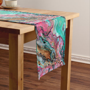 Pink & Green marble Short Table Runner