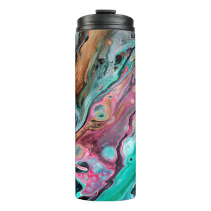 Pink & Green marble Thermal Tumbler