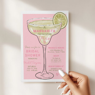 Pink Green Margarita Summer Bridal Shower Invitation