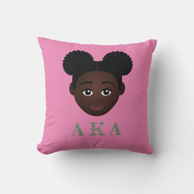 Pink & Green Message Throw Pillow (Front)