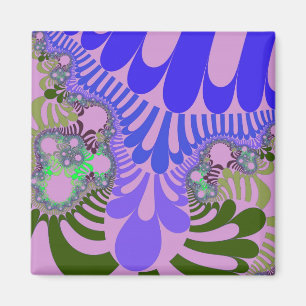 Pink Green Mod Square Magnet