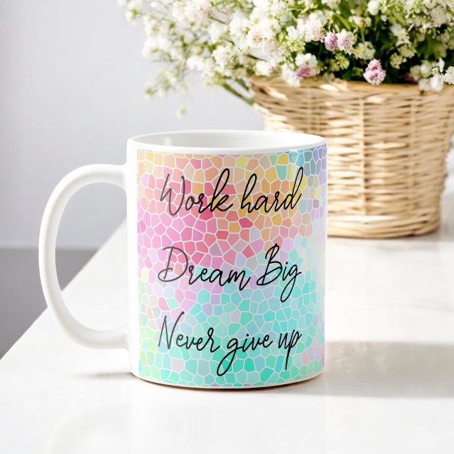 Pink Green Motivational Quote Office Entrepreneur Coffee Mug (Creator Uploaded)