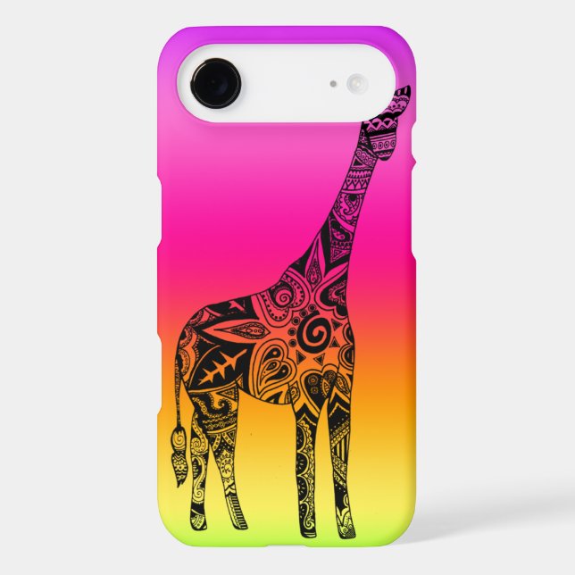 Pink & Green Neon Giraffe Case-Mate iPhone Case (Back)
