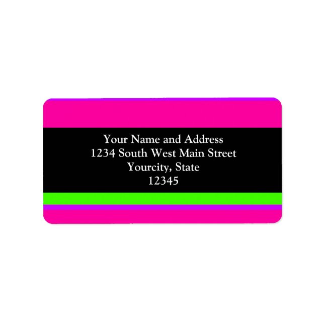 Pink/Green Neon Stripes Label (Front)