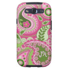 Pink & green Paisley case with Monogram