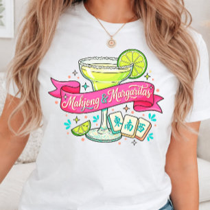 Pink & Green Palm Beach Mahjong & Margaritas T-Shirt