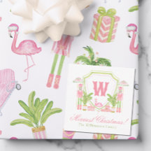 Pink & Green Palm Beach Nutcracker Monogram Crest