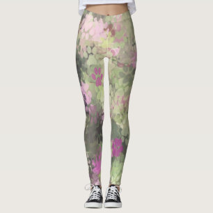 Pink & Green Paw Camo Leggings