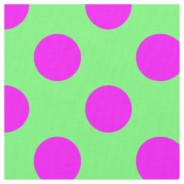 Pink&Green Polka Dots Pattern Fabric (Close Up)