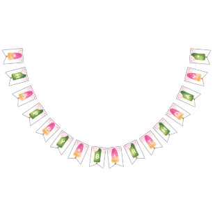 Pink & Green Popsicle Happy Birthday Bunting