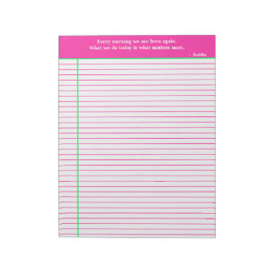 Pink & Green Quotation Personalised Notepad