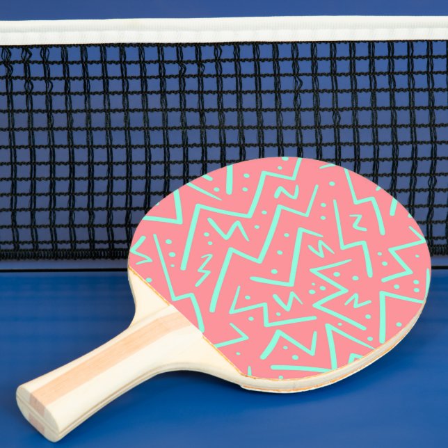 Pink & Green Retro Psychedelic Design Ping Pong Paddle (Insitu)