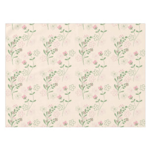 Pink Green Retro Y2K 70s Flower Pattern Tablecloth