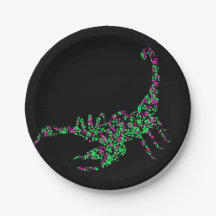Pink Green Scorpian Splattered Paint 