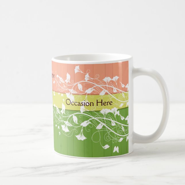 Pink Green Stripes Commemorative Mug (Right)