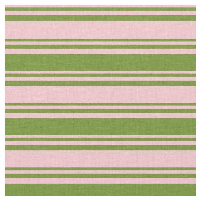 Pink & Green Stripes Fabric (Close Up)