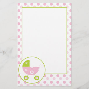 Pink & Green Stroller Choice 2 Stationery