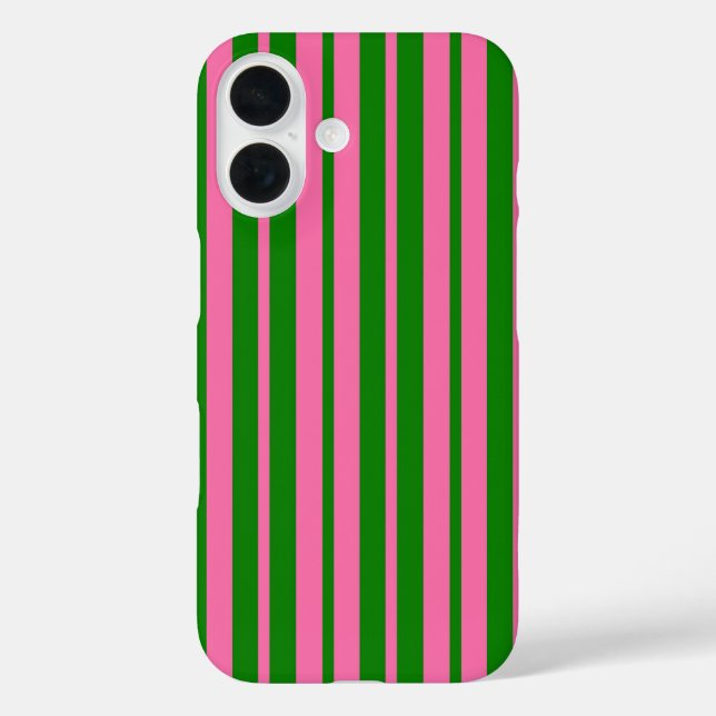 Pink Green Stylish Stripes Pattern Design  Case-Mate iPhone Case (Back)