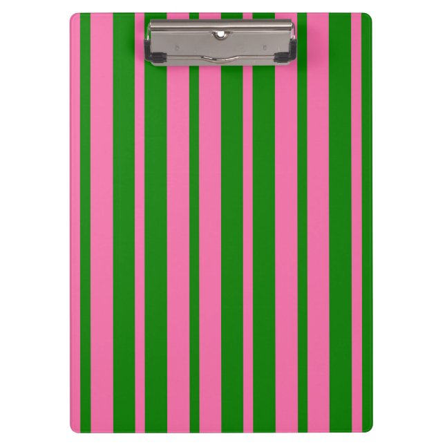 Pink Green Stylish Stripes Pattern Design  Clipboard (Front)
