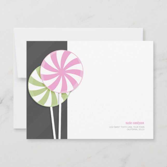 Pink & Green Swirl Lollipops Personalizable (Front)