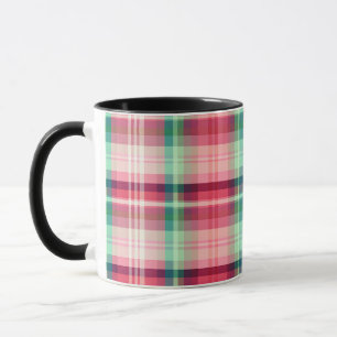 Pink Green Tartan Plaid Mug