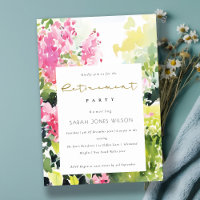 Pink Green Tropical Bougainvillea Retirement Party