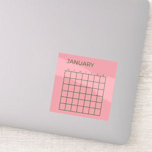 Pink Green Undated Organisation Calendar 