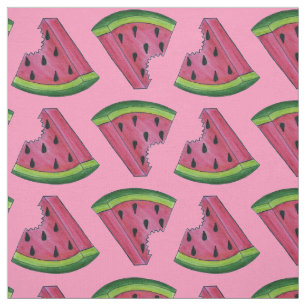 Pink Green Watermelon Fruit Melon Slice Fabric