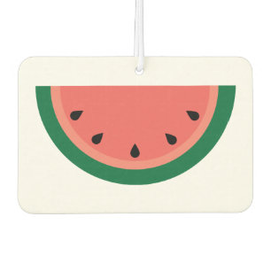 Pink Green Watermelon Slice with Seeds Car Air Freshener