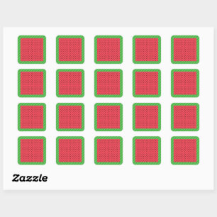 Pink Green Watermelon summer pattern Square Sticker