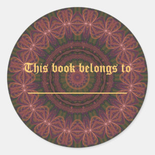 Pink & Green Wheel Kaleidoscope Classic Round Sticker