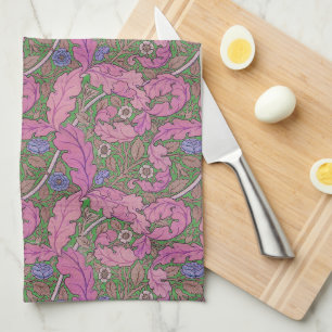 Pink & green William Morris floral Acanthus & Rose Tea Towel