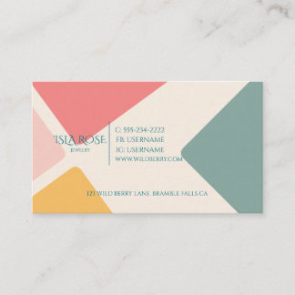 Pink, Green & Yellow Abstract Business Card