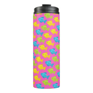 Pink Green Yellow Blue Fish Sea Animals Summer Thermal Tumbler