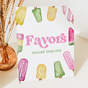 Pink Green Yellow Popsicle Party Favours Table Sig Pedestal Sign