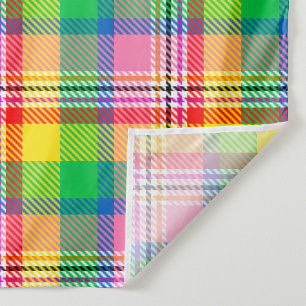 Pink Green Yellow Tartan Plaid Design  Fabric