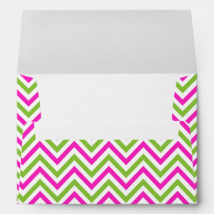 Pink & Green Zigzag Abstract Art Pattern Envelope