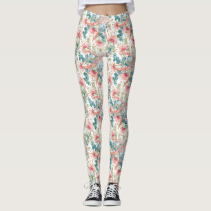Pink Grevillea And Eucalyptus Leggings