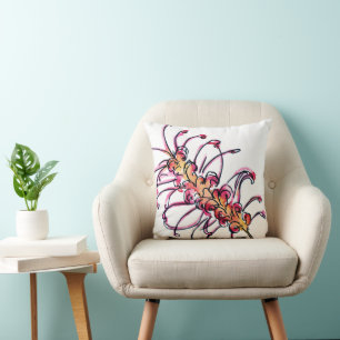 Pink Grevillea Australian Native Flower Cushion