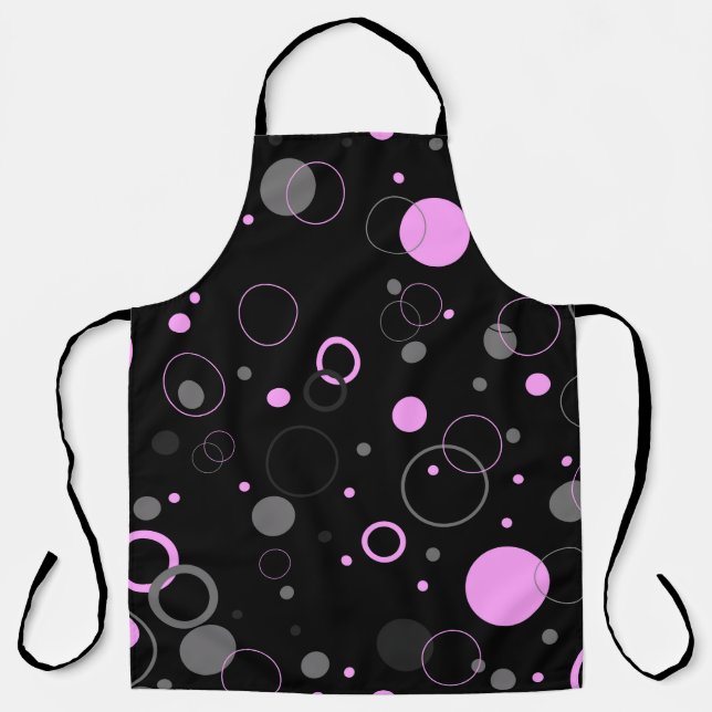 Pink Grey abstract seamless pattern with circles.  Apron (Front)