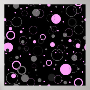 Pink Grey abstract seamless pattern with circles. Poster
