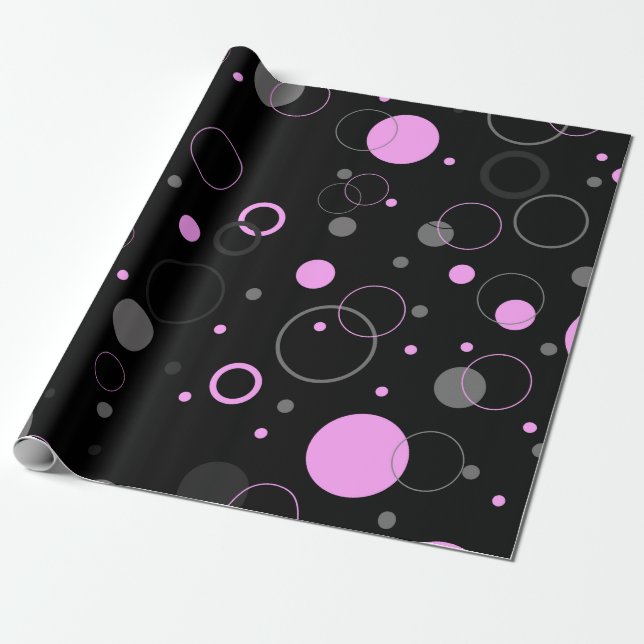 Pink Grey abstract seamless pattern with circles.  Wrapping Paper (Unrolled)