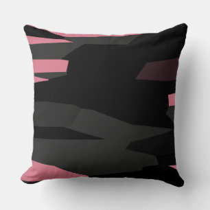 Pink Grey and Black Abstract Cushion