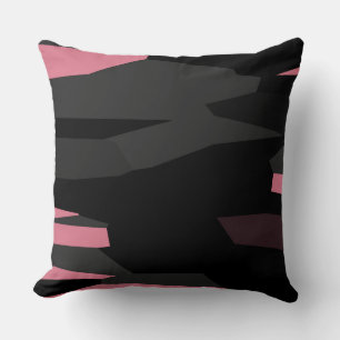 pink grey and black abstract cushion