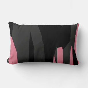 pink grey and black abstract lumbar cushion