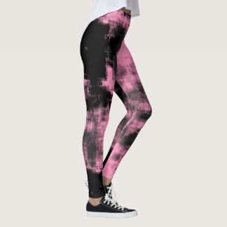 Pink Grey and Black Leggings