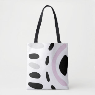 Pink, grey and black minimalist design tote bag
